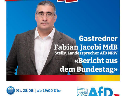 AfD-Stammtisch mit MdB Fabian Jacobi: Bericht aus dem Bundestag