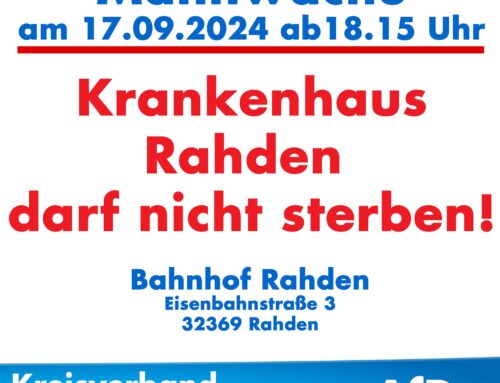 6. Mahnwache für den Erhalt des Krankenhauses Rahden