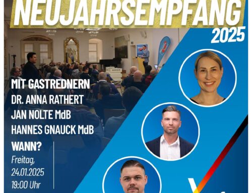 Herzliche Einladung zum Neujahrsempfang des AfD Stadtverband Paderborn am 24.01.2025 um 19:00 Uhr