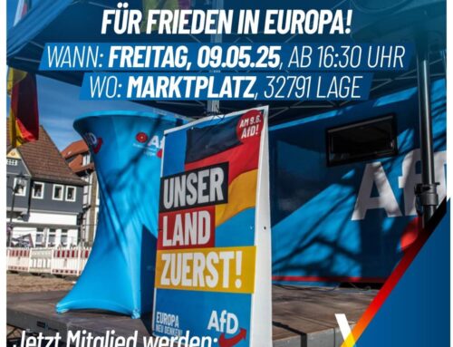 Einladung zur Kundgebung am 09. Mai 2025 in Lage: „Für Frieden in Europa!“