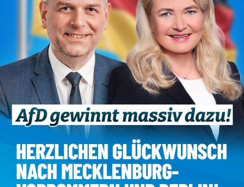 Herzliche Glückwünsche nach Mecklenburg-Vorpommern und Berlin
