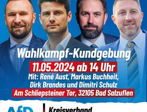 Samstag, 11.05.: Wahlkampf-Kundgebung in Bad Salzuflen!